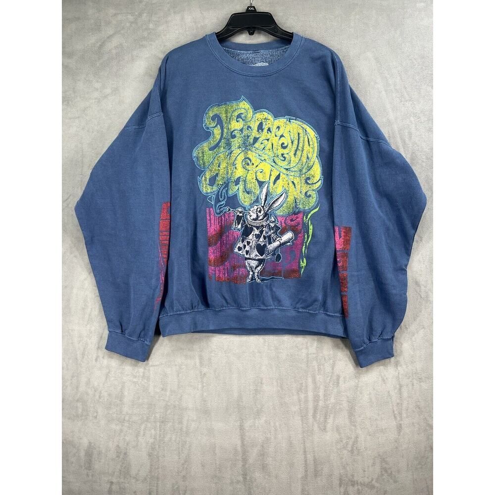 New Urban Outfitters  Jefferson Airplane White Rabbit Slouchy Fit Sweatshirt